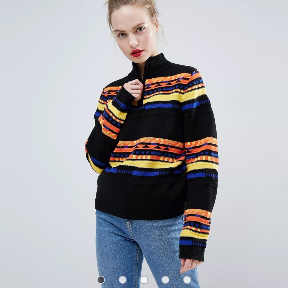 NWOT ASOS Jumper with High Neck in Graphic Pattern